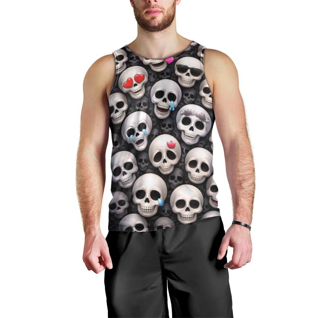 Emoji Skulls Men Tank Top Moodboard of the Dead