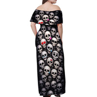 Emoji Skulls Off Shoulder Maxi Dress Moodboard of the Dead