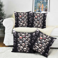 Emoji Skulls Pillow Cover Moodboard of the Dead