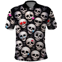 Emoji Skulls Polo Shirt Moodboard of the Dead