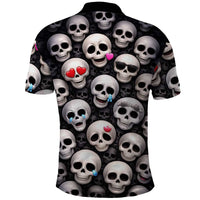 Emoji Skulls Polo Shirt Moodboard of the Dead