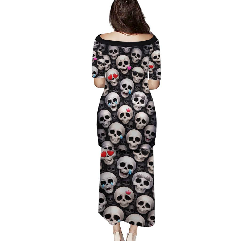 Emoji Skulls Puletasi Moodboard of the Dead