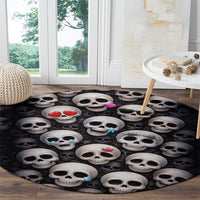 Emoji Skulls Round Carpet Moodboard of the Dead