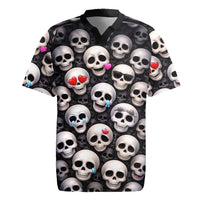 Emoji Skulls Rugby Jersey Moodboard of the Dead