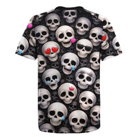 Emoji Skulls Rugby Jersey Moodboard of the Dead