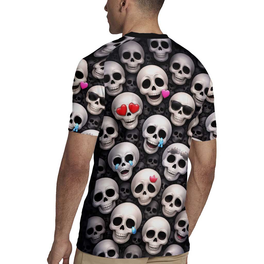 Emoji Skulls Rugby Jersey Moodboard of the Dead