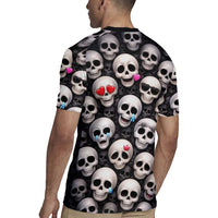 Emoji Skulls Rugby Jersey Moodboard of the Dead