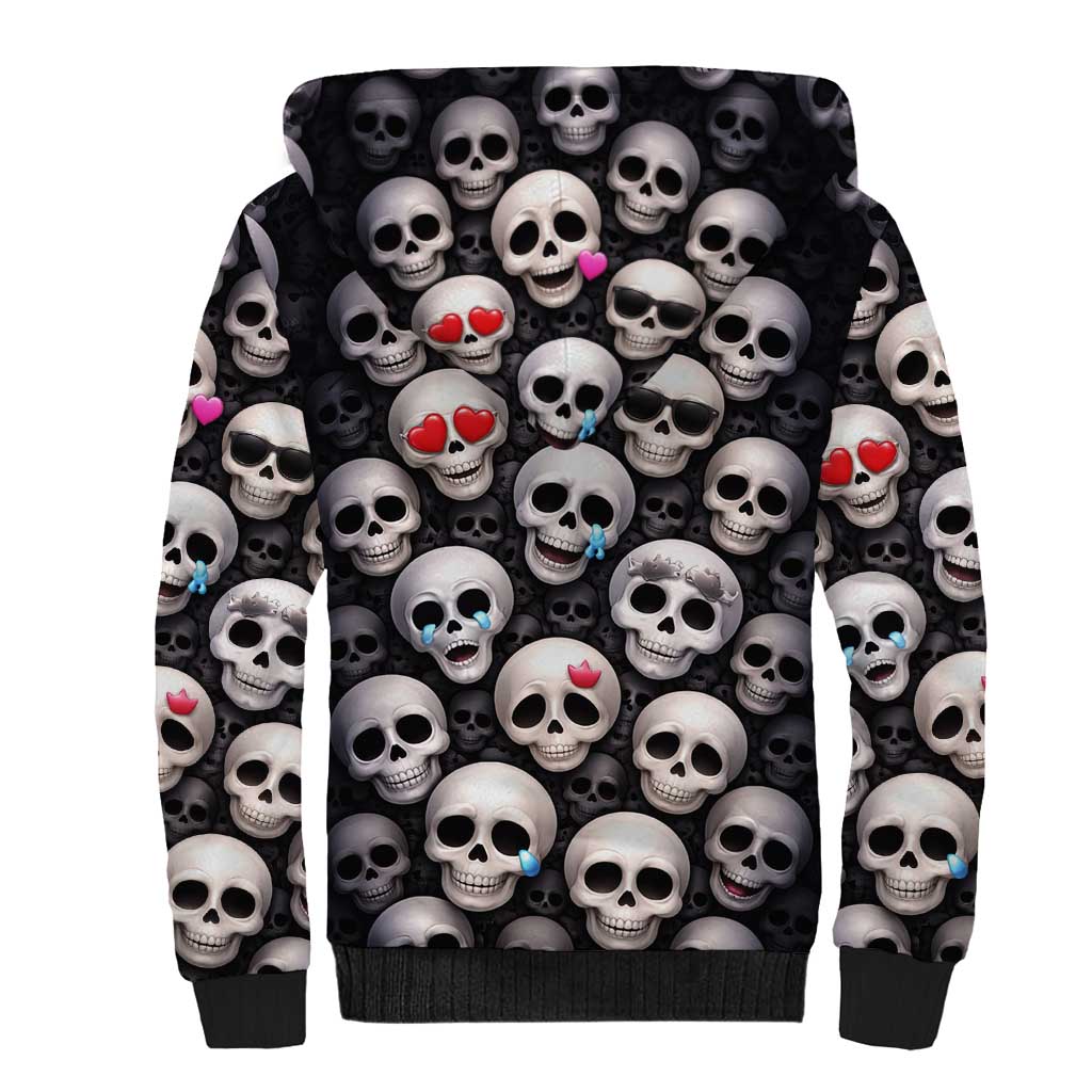 Emoji Skulls Sherpa Hoodie Moodboard of the Dead