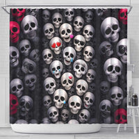 Emoji Skulls Shower Curtain Moodboard of the Dead
