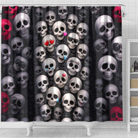 Emoji Skulls Shower Curtain Moodboard of the Dead
