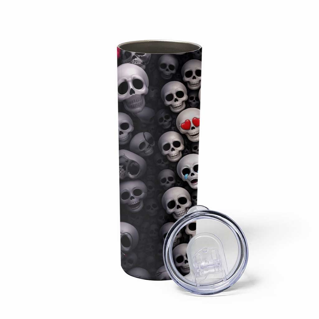 Emoji Skulls Skinny Tumbler Moodboard of the Dead
