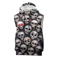 Emoji Skulls Sleeveless Hoodie Moodboard of the Dead