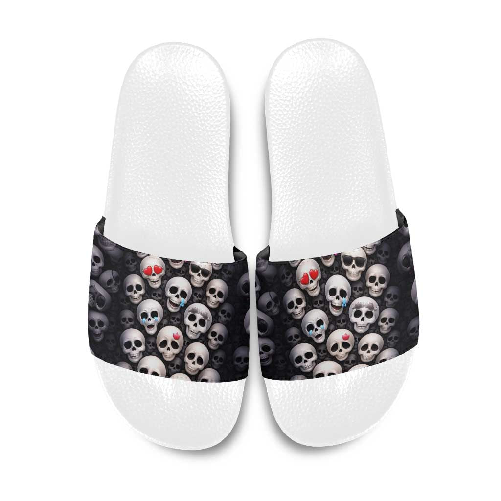 Emoji Skulls Slide Sandals Moodboard of the Dead
