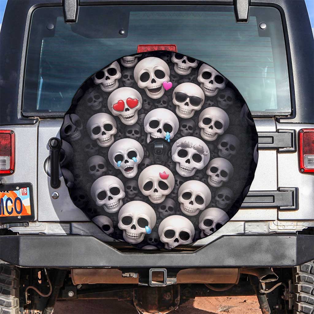 Emoji Skulls Spare Tire Cover Moodboard of the Dead