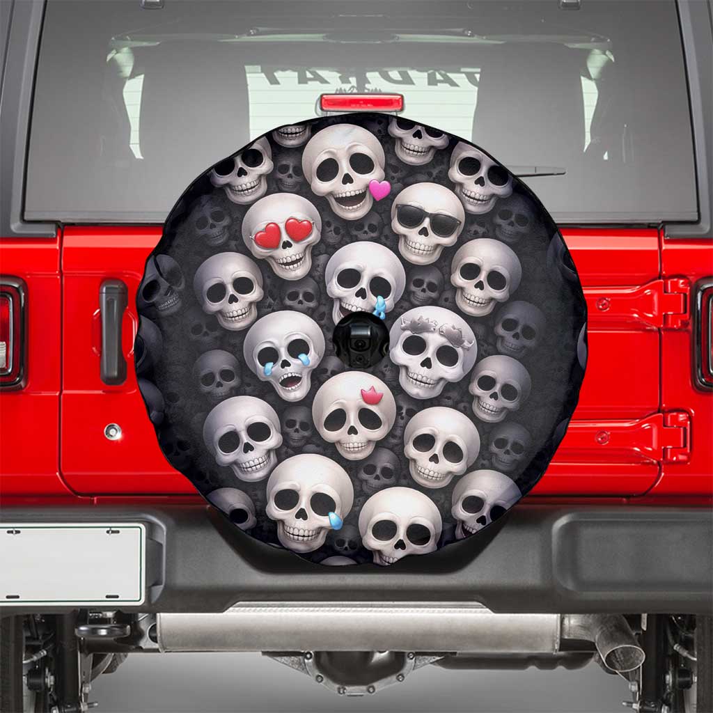 Emoji Skulls Spare Tire Cover Moodboard of the Dead
