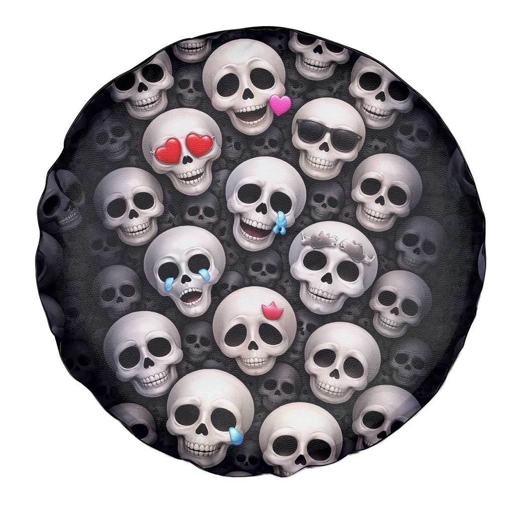 Emoji Skulls Spare Tire Cover Moodboard of the Dead