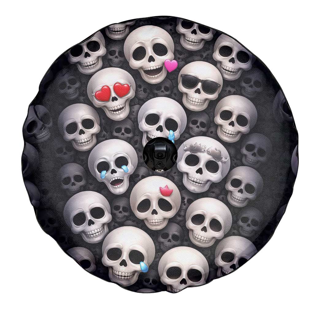 Emoji Skulls Spare Tire Cover Moodboard of the Dead