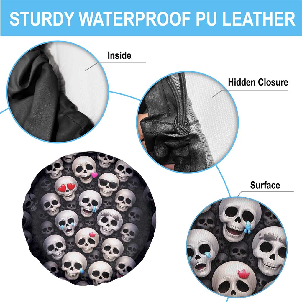 Emoji Skulls Spare Tire Cover Moodboard of the Dead