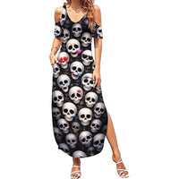 Emoji Skulls Summer Maxi Dress Moodboard of the Dead