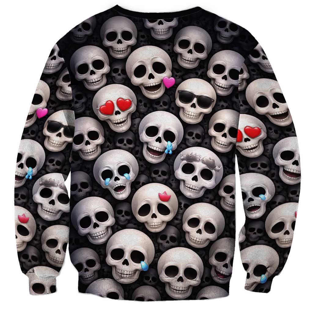 Emoji Skulls Sweatshirt Moodboard of the Dead