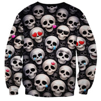 Emoji Skulls Sweatshirt Moodboard of the Dead