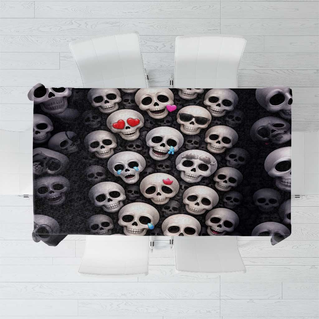 Emoji Skulls Tablecloth Moodboard of the Dead