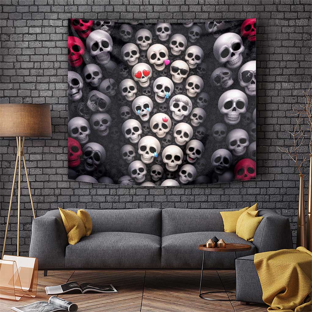 Emoji Skulls Tapestry Moodboard of the Dead