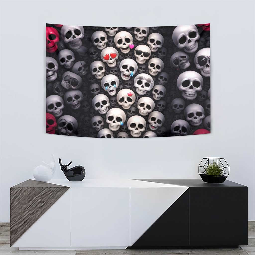 Emoji Skulls Tapestry Moodboard of the Dead