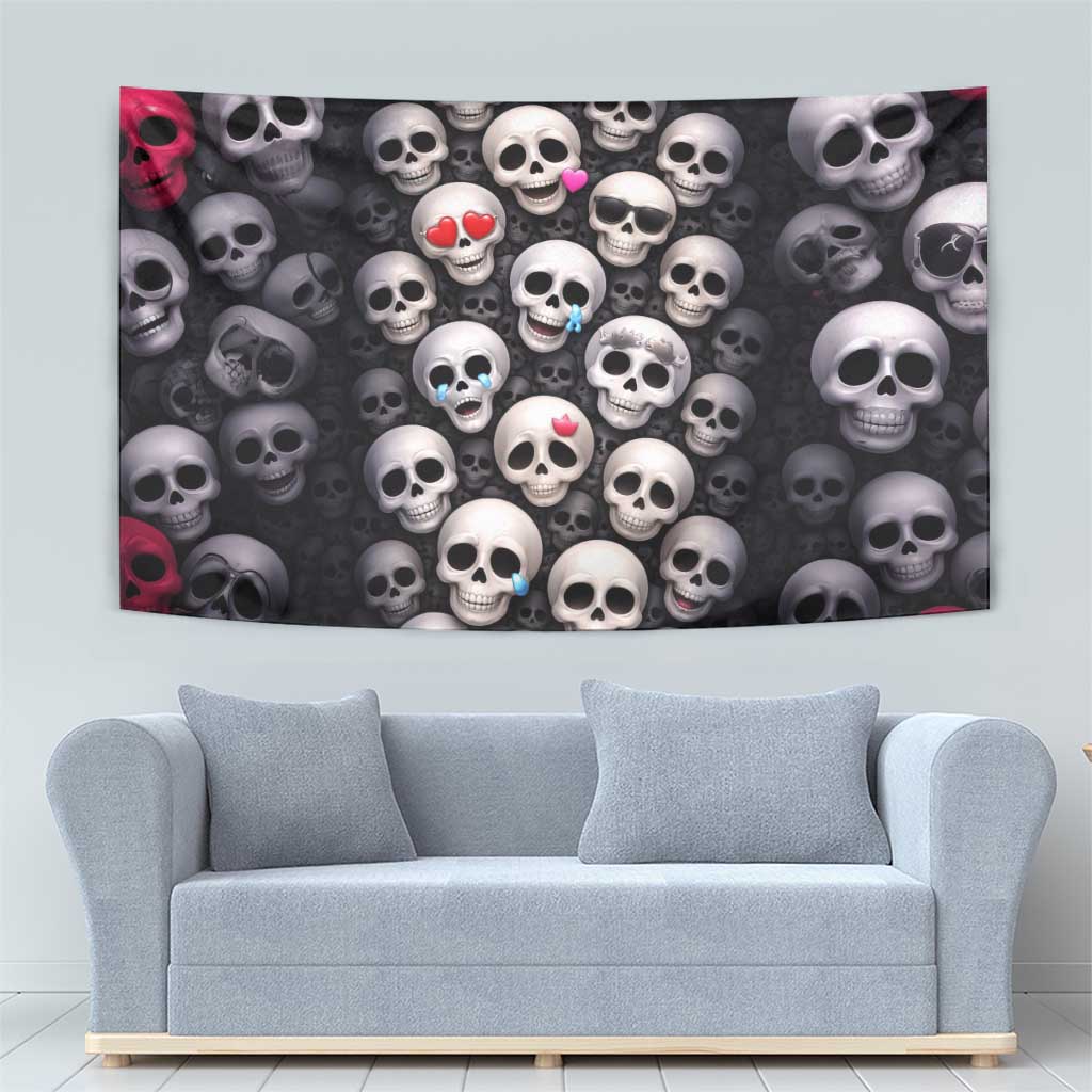 Emoji Skulls Tapestry Moodboard of the Dead
