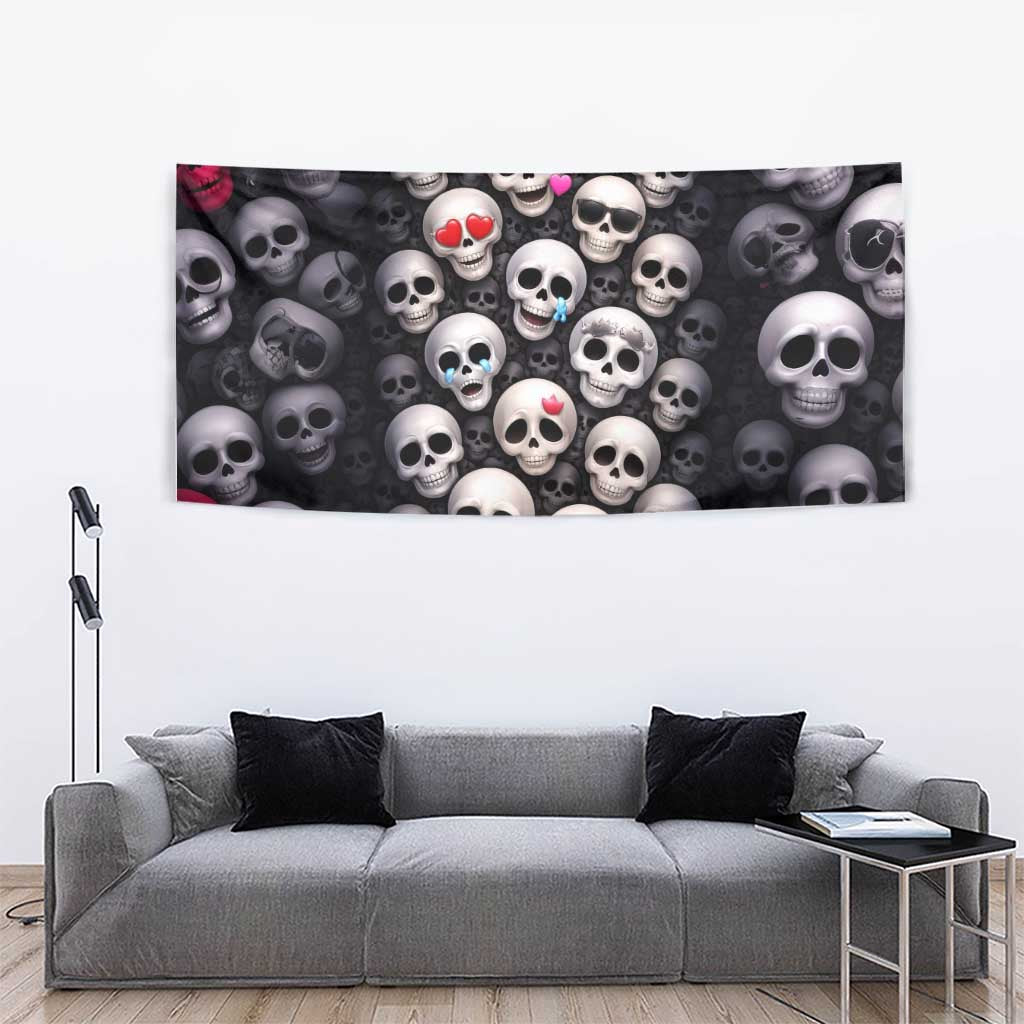 Emoji Skulls Tapestry Moodboard of the Dead