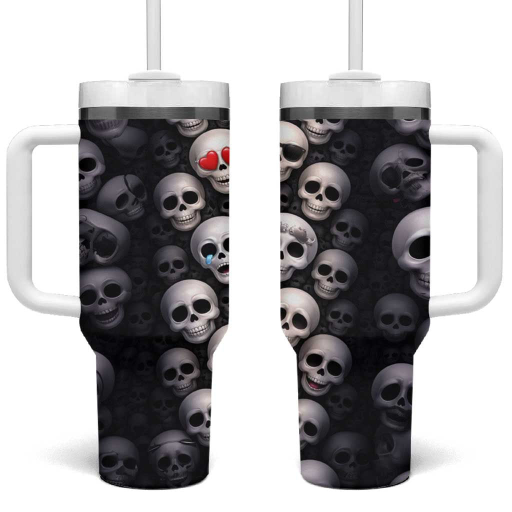 Emoji Skulls Tumbler With Handle Moodboard of the Dead