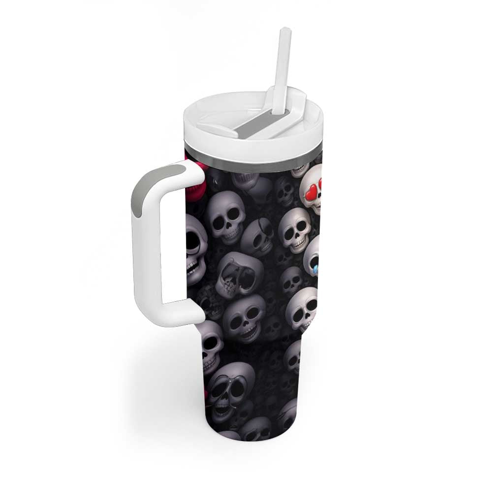 Emoji Skulls Tumbler With Handle Moodboard of the Dead