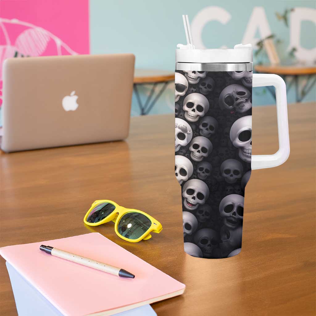 Emoji Skulls Tumbler With Handle Moodboard of the Dead