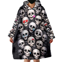 Emoji Skulls Wearable Blanket Hoodie Moodboard of the Dead