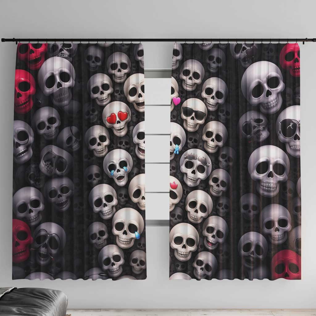 Emoji Skulls Window Curtain Moodboard of the Dead