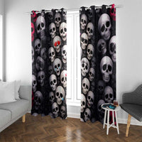 Emoji Skulls Window Curtain Moodboard of the Dead