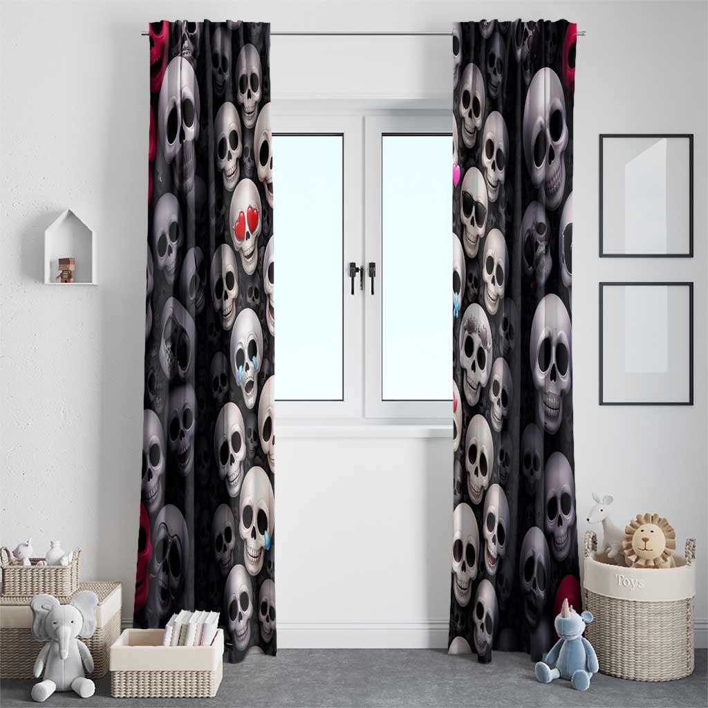 Emoji Skulls Window Curtain Moodboard of the Dead
