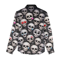 Emoji Skulls Women Casual Shirt Moodboard of the Dead