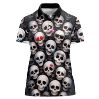 Emoji Skulls Women Polo Shirt Moodboard of the Dead