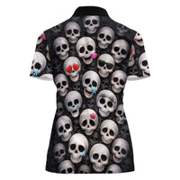 Emoji Skulls Women Polo Shirt Moodboard of the Dead