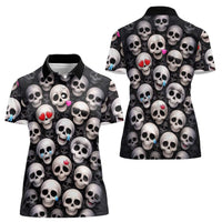 Emoji Skulls Women Polo Shirt Moodboard of the Dead