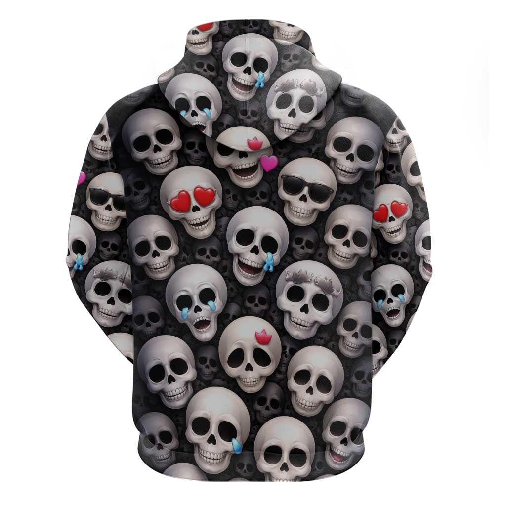Emoji Skulls Zip Hoodie Moodboard of the Dead