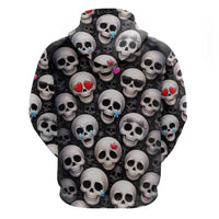 Emoji Skulls Zip Hoodie Moodboard of the Dead