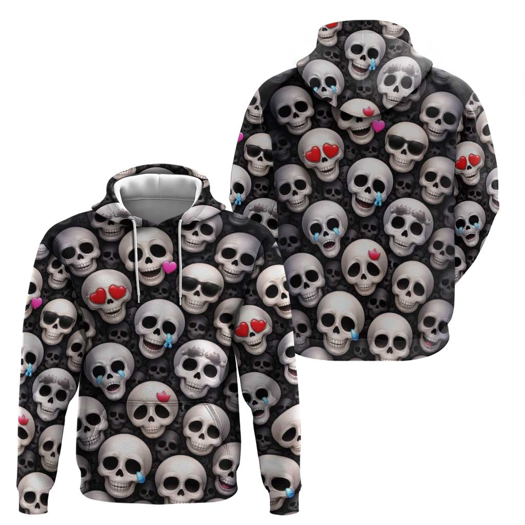 Emoji Skulls Zip Hoodie Moodboard of the Dead