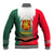 Bulgaria National Crest Baseball Jacket with Tricolor Design and Folk Cuff Pattern