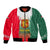 Bulgaria National Crest Bomber Jacket with Tricolor Design and Folk Cuff Pattern