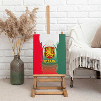 Bulgaria National Crest Canvas Wall Art with Tricolor Design and Folk Cuff Pattern