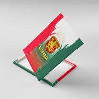 Bulgaria National Crest Canvas Wall Art with Tricolor Design and Folk Cuff Pattern
