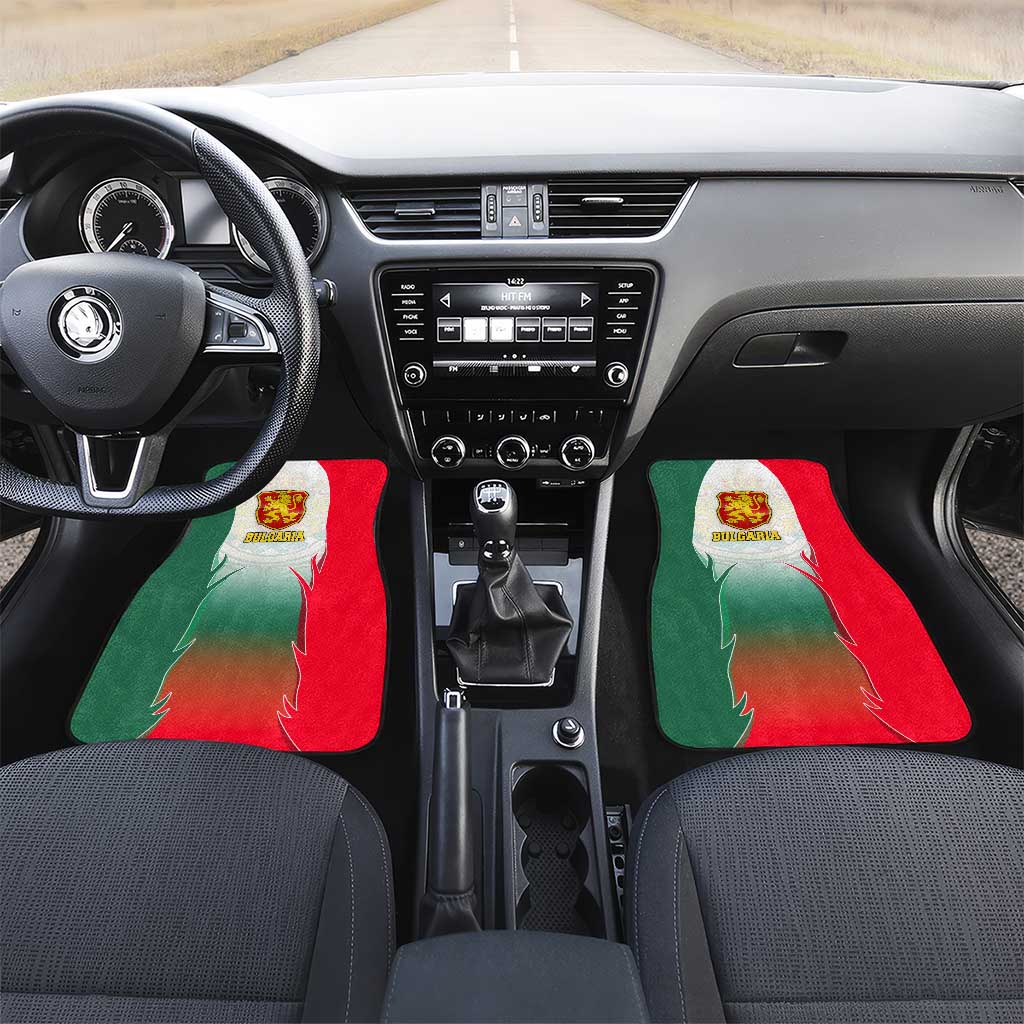 Bulgaria National Crest Car Mats with Tricolor Design and Folk Cuff Pattern