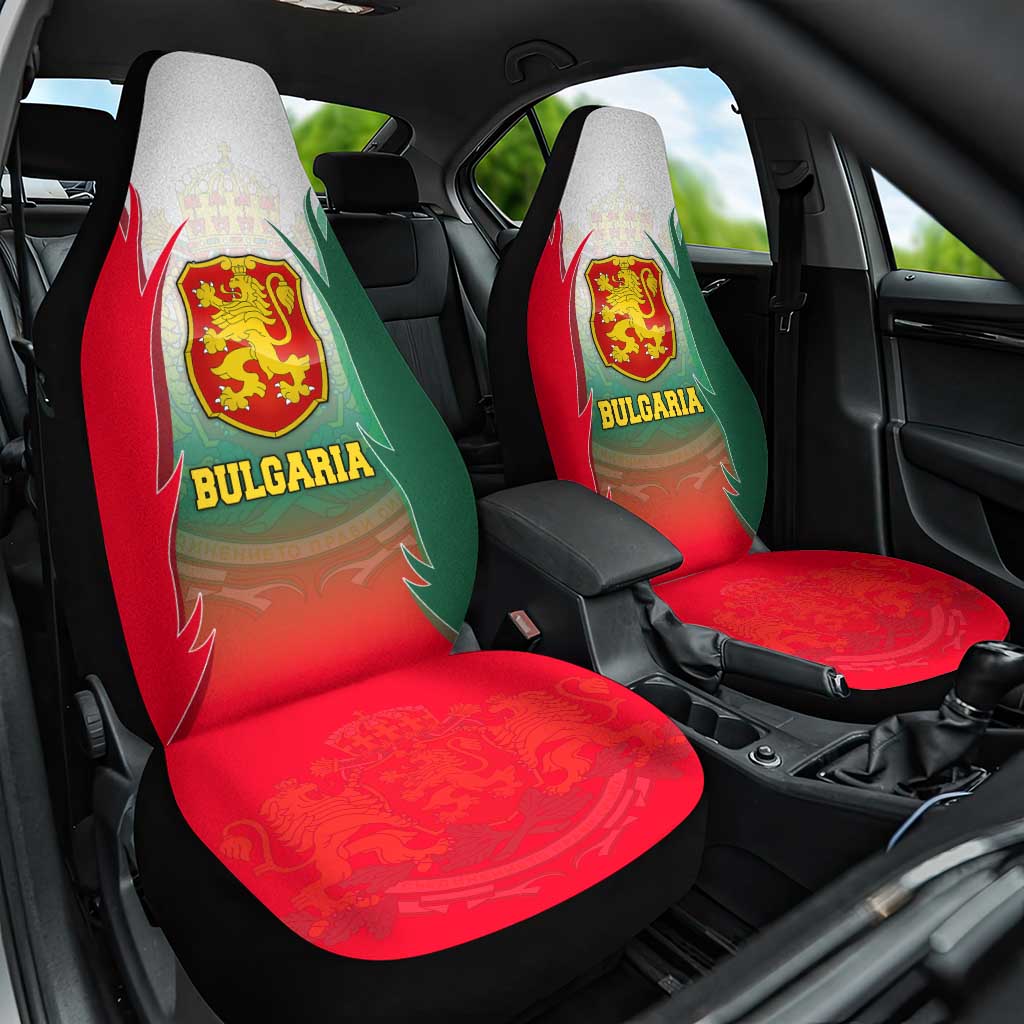 Bulgaria National Crest Car Seat Cover with Tricolor Design and Folk Cuff Pattern